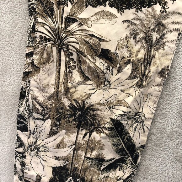 Onque Casuals Womens Pants Medium Straight Leg Brown Floral Relaxed Boho Travel - Picture 10 of 12